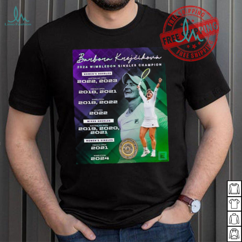 Barbora Krejčíková 2024 Wimbledon Singles Champion Women’s Doubles shirt Barbora Krejčíková 2024 Wimbledon Singles Champion Women’s Doubles shirt