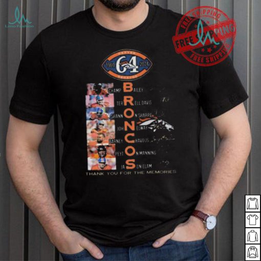 Best Denver broncos 1960 2024 signature thank you for the memories shirt