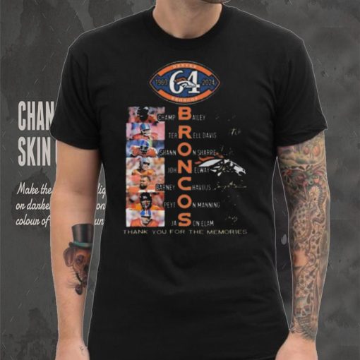 Best Denver broncos 1960 2024 signature thank you for the memories shirt