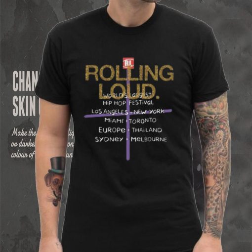 Best Rolling loud europe tour 2024 vienna ebreichsdorf racind on 5 7 july world tour dept vintage black reverse merch shirt