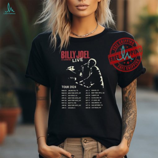 Billy Joel In Concert Music Tour 2024 Black T shirts