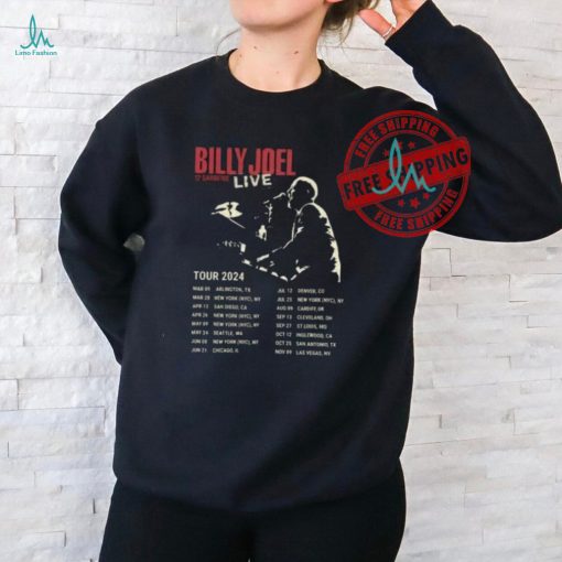 Billy Joel In Concert Music Tour 2024 Black T shirts