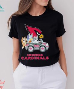 Bluey Bingo and Muffin in the car Arizona Cardinals NFL 2024 shirt
