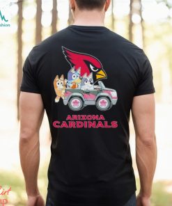 Bluey Bingo and Muffin in the car Arizona Cardinals NFL 2024 shirt