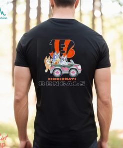 Bluey Bingo and Muffin in the car Cincinnati Bengals NFL 2024 shirt