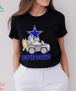 Bluey Bingo and Muffin in the car Dallas Cowboys NFL 2024 shirt