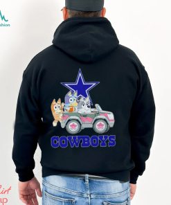 Bluey Bingo and Muffin in the car Dallas Cowboys NFL 2024 shirt