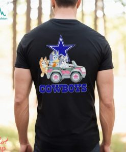 Bluey Bingo and Muffin in the car Dallas Cowboys NFL 2024 shirt