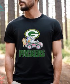 Bluey Bingo and Muffin in the car Green Bay Packers NFL 2024 shirt