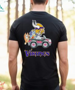 Bluey Bingo and Muffin in the car Minnesota Vikings NFL 2024 shirt