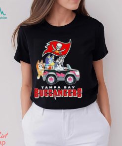 Bluey Bingo and Muffin in the car Tampa Bay Buccaneers NFL 2024 shirt