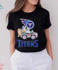 Bluey Bingo and Muffin in the car Tennessee Titans NFL 2024 shirt