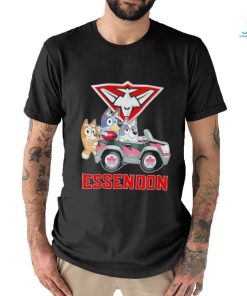 Bluey fun in the car Essendon shirt