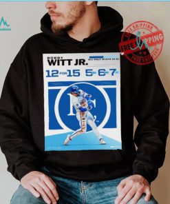 Bobby Witt Jr. 12 for 15 5 xbh 6 rbi 7 r 2nd half stats t shirt