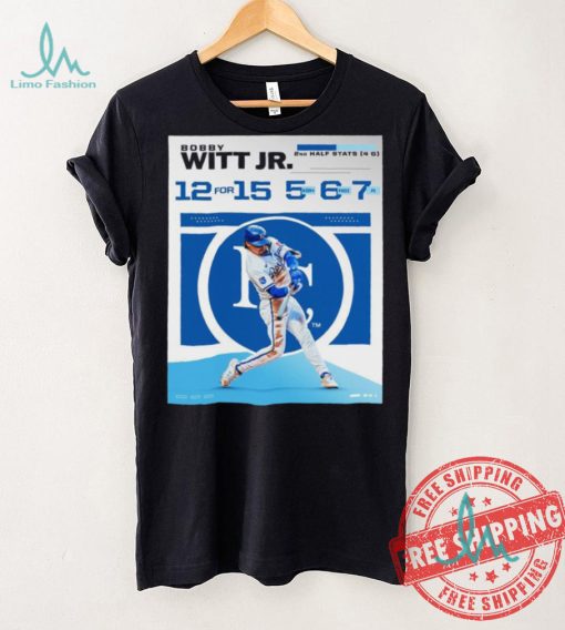 Bobby Witt Jr. 12 for 15 5 xbh 6 rbi 7 r 2nd half stats t shirt