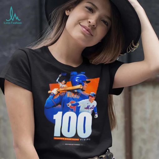 Brandon Nimmo Mets No 100 career home runs shirt