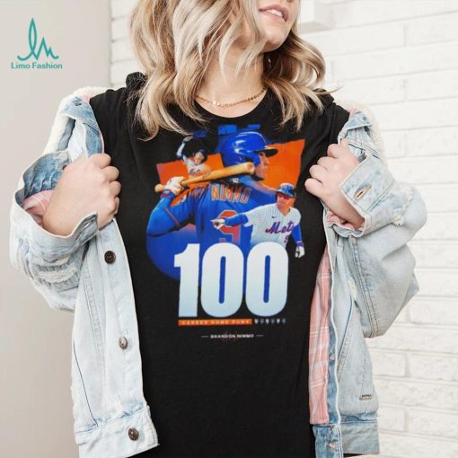 Brandon Nimmo Mets No 100 career home runs shirt