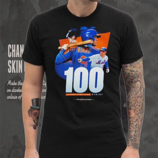 Brandon Nimmo Mets No 100 career home runs shirt