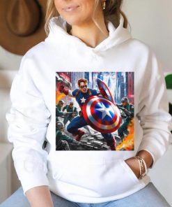 Captain america in action shirt