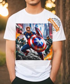 Captain america in action shirt
