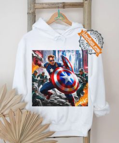 Captain america in action shirt
