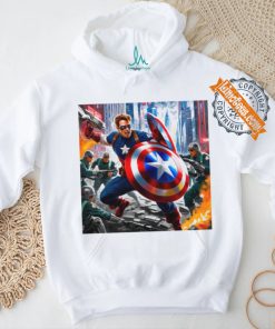 Captain america in action shirt