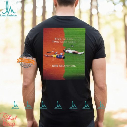 Carlos Alcaraz Five Weeks Two Surfaces One Champion 2024 Classic T Shirt