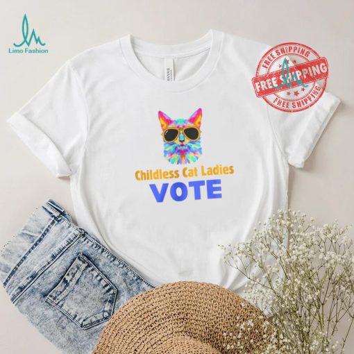 Childless Cat Lady Shirt Cat Lady Shirt Vote Blue Shirt Coconut Tree Harris 47 Shirt