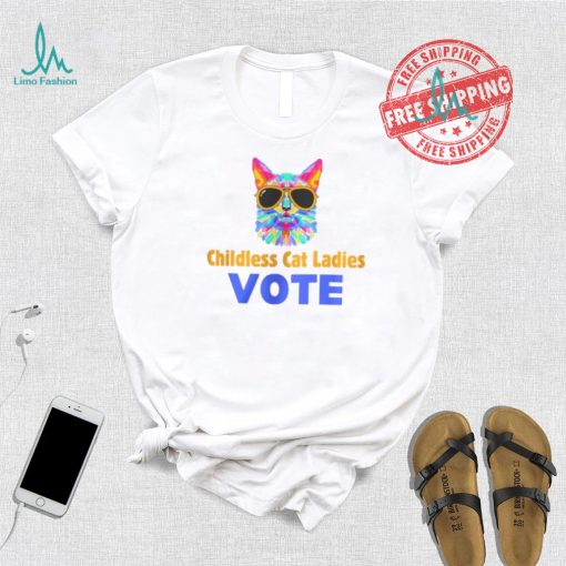 Childless Cat Lady Shirt Cat Lady Shirt Vote Blue Shirt Coconut Tree Harris 47 Shirt