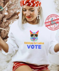 Childless Cat Lady Shirt Cat Lady Shirt Vote Blue Shirt Coconut Tree Harris 47 Shirt