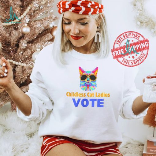 Childless Cat Lady Shirt Cat Lady Shirt Vote Blue Shirt Coconut Tree Harris 47 Shirt