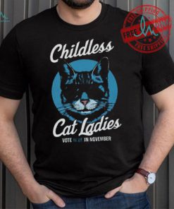 Childless Cat Lady Shirt Vote Blue Shirt Coconut Tree Harris 47 Shirt