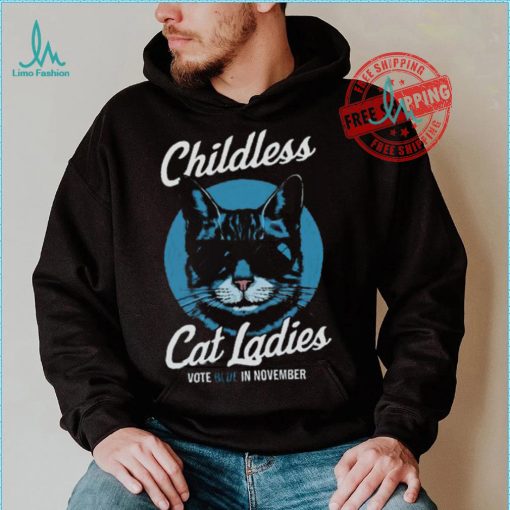 Childless Cat Lady Shirt Vote Blue Shirt Coconut Tree Harris 47 Shirt