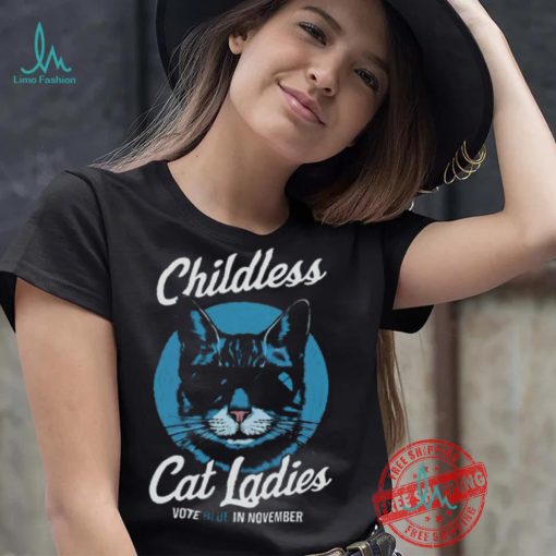 Childless Cat Lady Shirt Vote Blue Shirt Coconut Tree Harris 47 Shirt