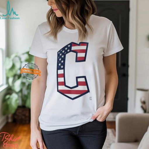 Cleveland Guardians C logo x Flag of the United States shirt