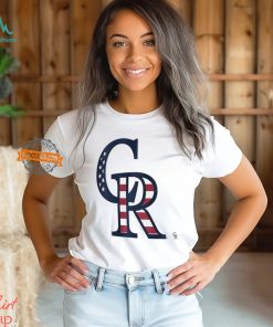 Colorado Rockies C R logo x Flag of the United States shirt