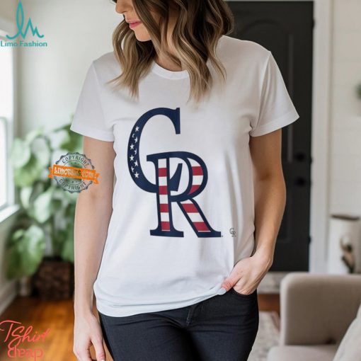 Colorado Rockies C R logo x Flag of the United States shirt