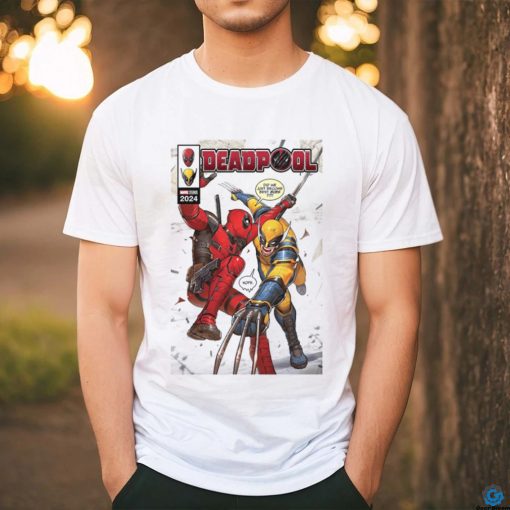 Comic Book Cover White Deadpool 3 Deadpool & Wolverine Tee shirt