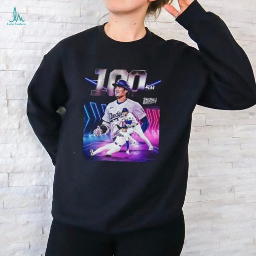 Congrats To Shohei Ohtani From Los Angeles Dodgers Notches His 100th Careers Stolen Base 2024 Classic T Shirt