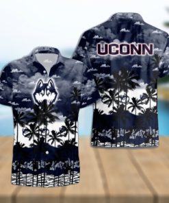 Connecticut Huskies Palms Tree Hawaiian Shirt