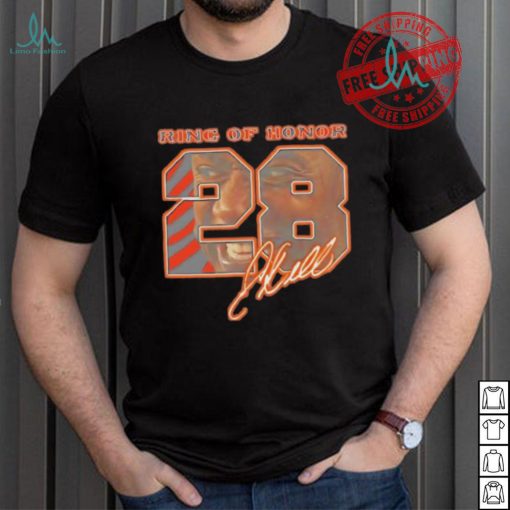 Correy Dillon 28 Cincinnati Bengals football ring of honor signature shirt