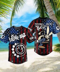 Custom Name And Number Blink 182 American Flag Baseball Jersey Shirt