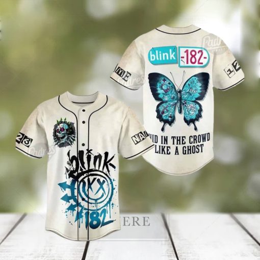 Custom Name And Number Blink 182 Butterfly Baseball Jersey Shirt