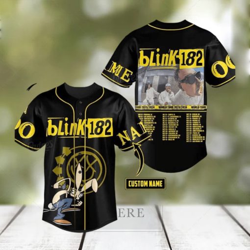 Custom Name And Number Blink 182 World Tour 2024 Baseball Jersey Shirt