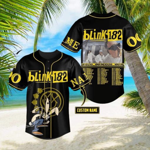 Custom Name And Number Blink 182 World Tour 2024 Baseball Jersey Shirt