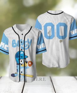 Custom Name And Number Bluey Dad Cartoon Baseball Jersey Shirt