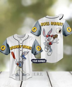 Custom Name And Number Bugs Bunny Looney Tunes Baseball Jersey Shirt