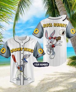 Custom Name And Number Bugs Bunny Looney Tunes Baseball Jersey Shirt