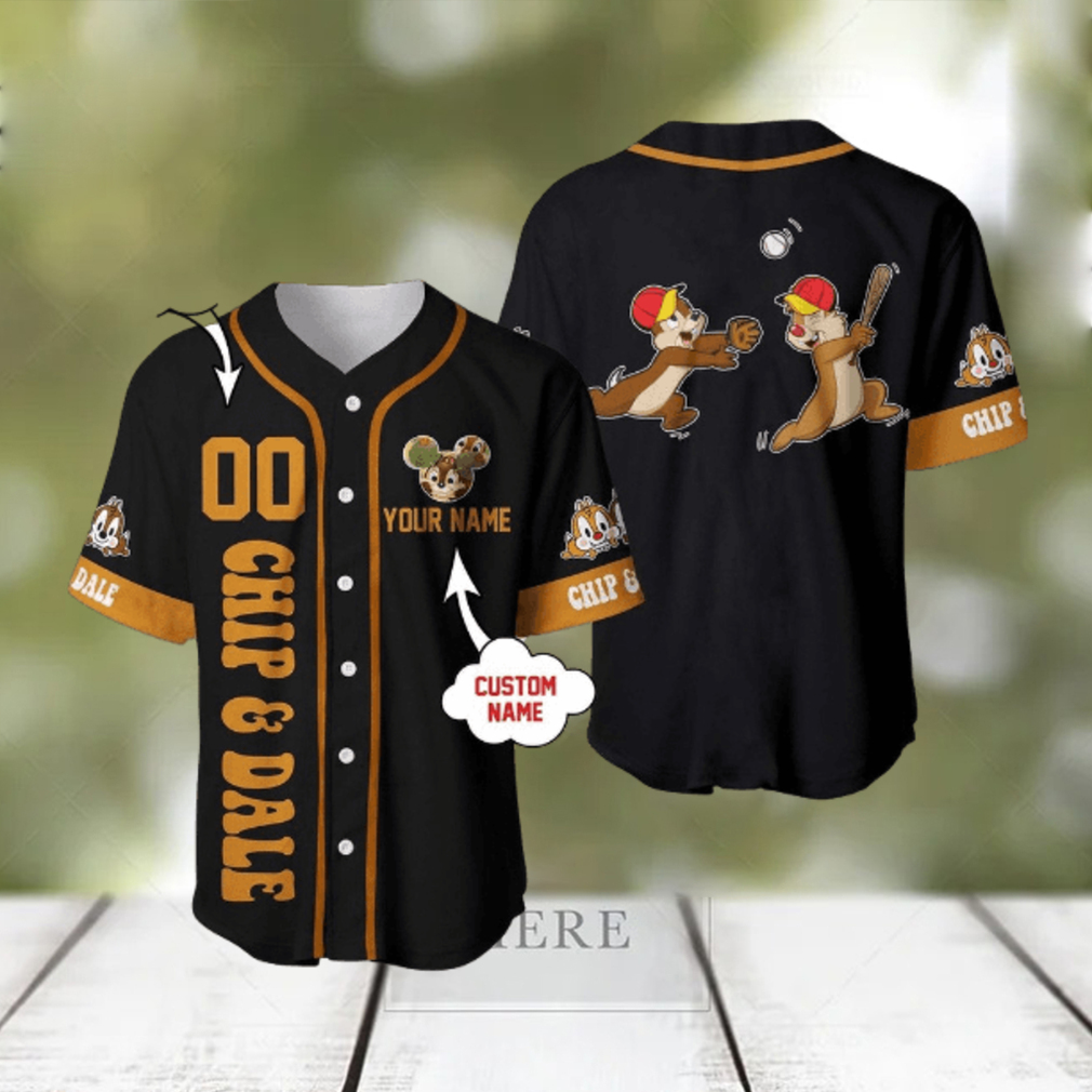 Custom Name And Number Chip & Dale Chipmunk Black Disney Baseball Jersey Shirt Custom Name And Number Chip & Dale Chipmunk Black Disney Baseball Jersey Shirt