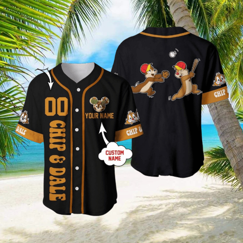 Custom Name And Number Chip & Dale Chipmunk Black Disney Baseball Jersey Shirt Custom Name And Number Chip & Dale Chipmunk Black Disney Baseball Jersey Shirt